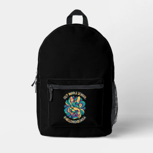 Peace Out Mittelschule Hallo High School School Ti Bedruckter Rucksack