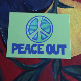 Peace Out Peace Sign Postkarte