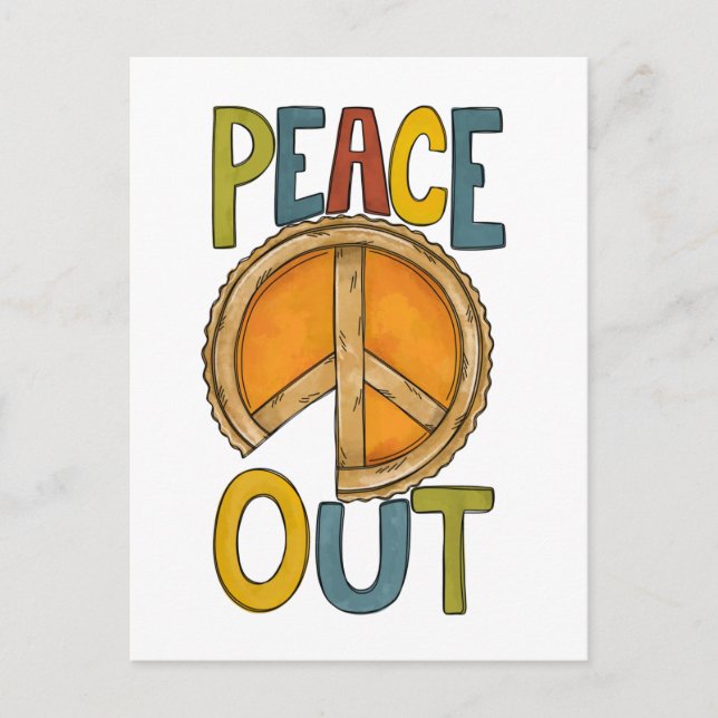 Peace Out Pumpkin Pie Postkarte (Vorderseite)