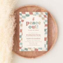 Peace Out Retro Groovy 70er Graduation Party