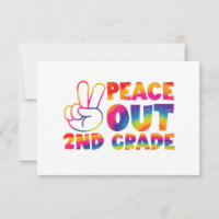 Peace Out Second Grade Gefärbte Krawatte Letzter T