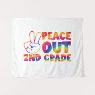Peace Out Second Grade Gefärbte Krawatte Letzter T Wandteppich
