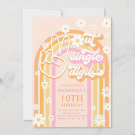 Peace Out Single Digits Boho Rainbow 10. Geburtsta Einladung