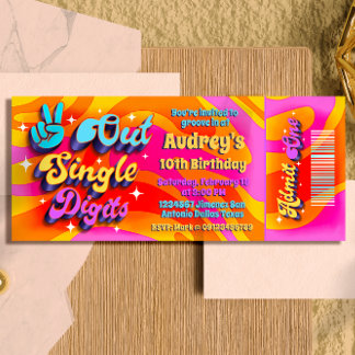 Peace Out Single Digits Im 10 Ticket Einladung
