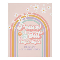 Peace out Single Digits Regenbogen 10. Geburtstag