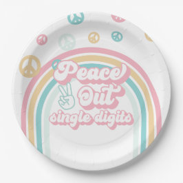 Peace Out Single Digs Retro Sommerrenbow Pappteller