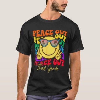 Peace Out Third Grade Graduation Shirt Kids Smile 