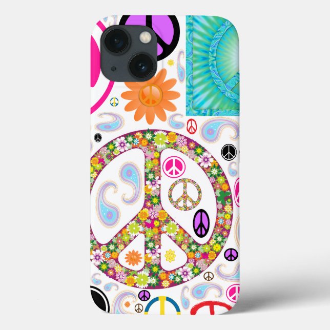 Peace & Paisley Collage Case-Mate iPhone Hülle (Rückseite)