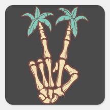 Peace Palm Trees Skeleton Hand Zeichen für Hallowe