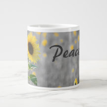 "Peace" Phrase, Feld der Sonnenblumen, Schwarz & W