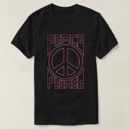 Peace Please Rosa Umrandete Schrift T-Shirt