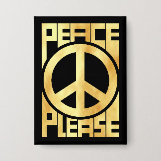 Peace Please Softgold-Schriftzug Button