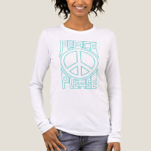 Peace Please Türkis Schriftzug Umrandet
