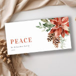 Peace Poinsettia Bunch Wasserfarben Pinienwald Wei Feiertagskarte<br><div class="desc">Wenn Sie weitere Anpassungen benötigen,  schreiben Sie mir bitte an yellowfebstudio@gmail.com.</div>