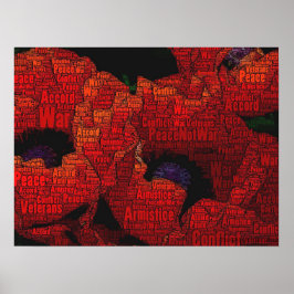 Peace Poppies mot art design Poster
