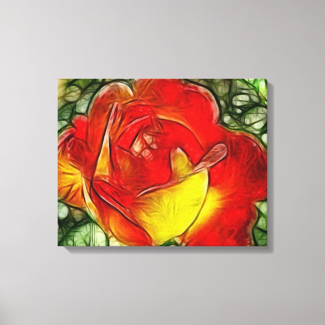 Peace Rosen Floral Wrapped Canvas Leinwanddruck (Vorderseite)
