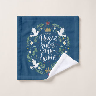 Peace Rules My Home Waschlappen