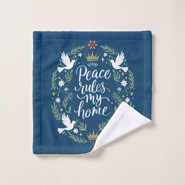 Peace Rules My Home Waschlappen (Waschlappen)