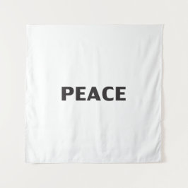 Peace Schwarz-weiß moderne Typografie simple Wandteppich
