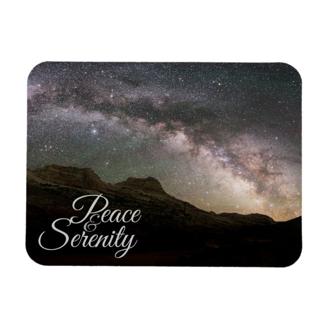 Peace & Serenity Mountain Night Sky Magnet (Horizontal)