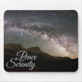 Peace & Serenity Mountain Night Sky Mousepad