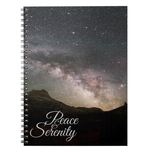 Peace & Serenity Mountain Night Sky Notizblock (Vorderseite)