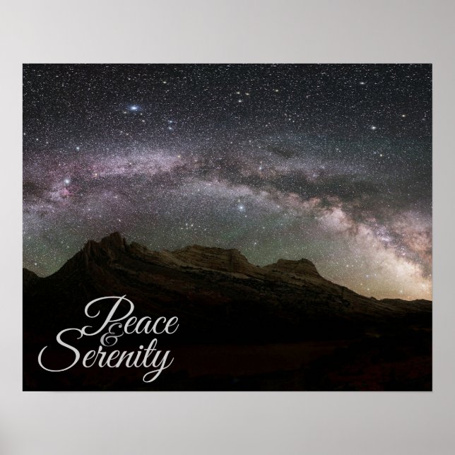 Peace & Serenity Mountain Night Sky Poster (Vorne)