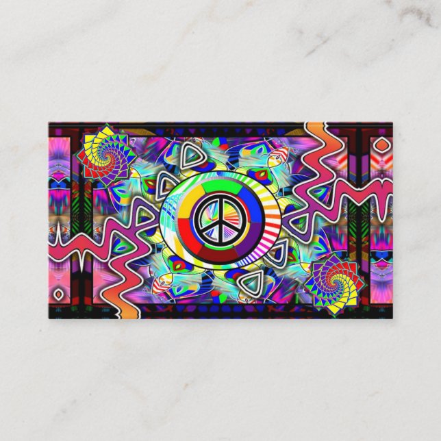 Peace Sign Abstrakt Art Visitenkarte (Vorderseite)