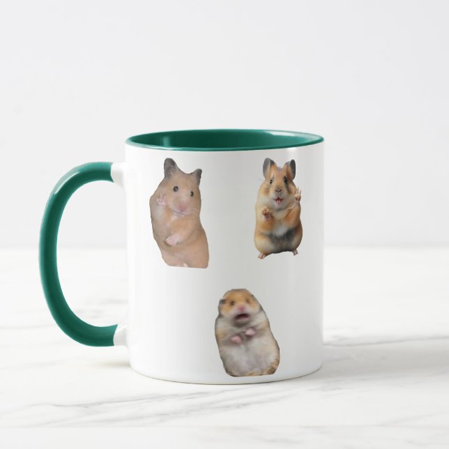 Peace sign and Screaming Hamster Meme Funny Mug (Gauche)