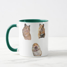 Peace sign and Screaming Hamster Meme Funny Mug Tasse