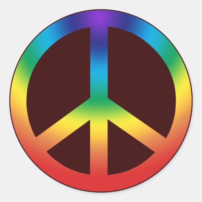 Peace Sign Aufkleber Chakra Colors (Vorderseite)