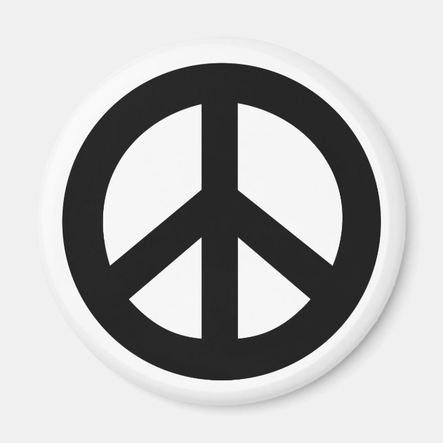 Peace Sign Black Magnet (Vorne)
