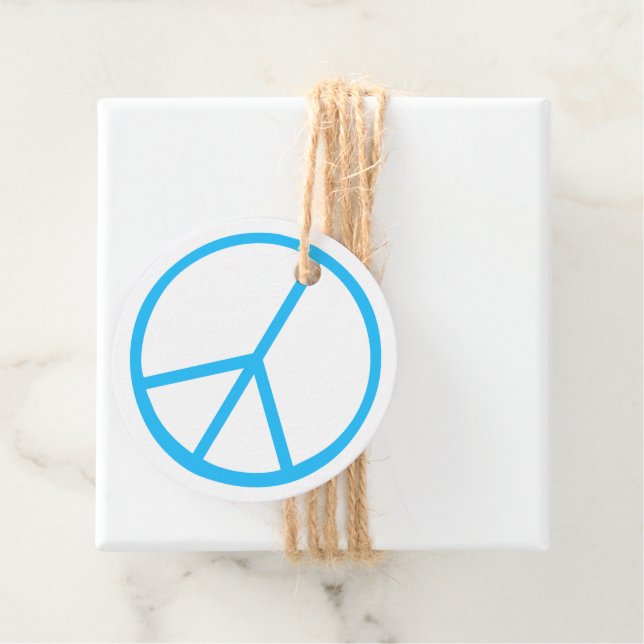 Peace Sign Blue Groovy Retro Fun Geschenkanhänger (Beispiel)