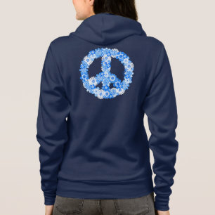 Peace Sign Blue Hoodie