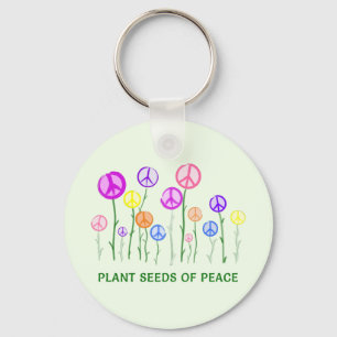 Peace Sign Blume Schlüsselanhänger