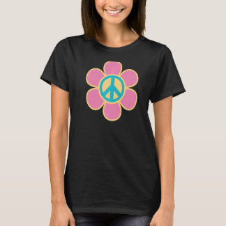 Peace Sign Bright farbenfrohe Blume 60er 70er Hipp T-Shirt
