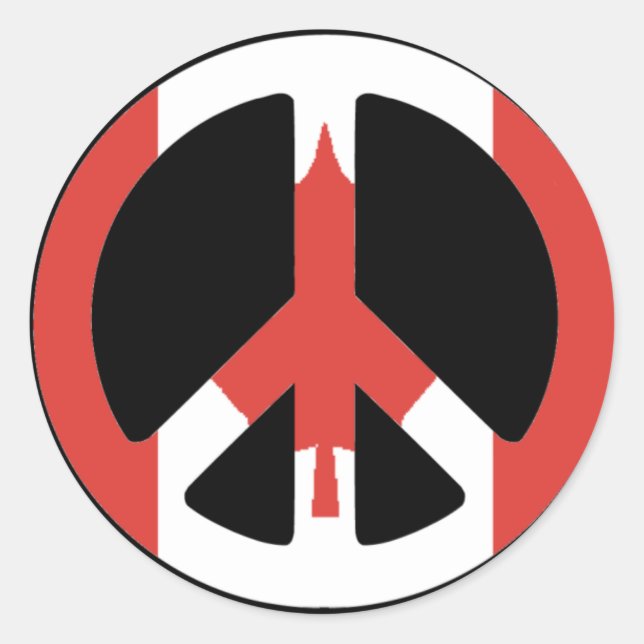 Peace Sign Canada Runder Aufkleber (Vorderseite)