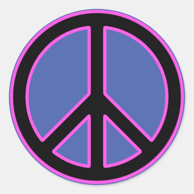 Peace Sign Classic Round Stickers (Vorderseite)