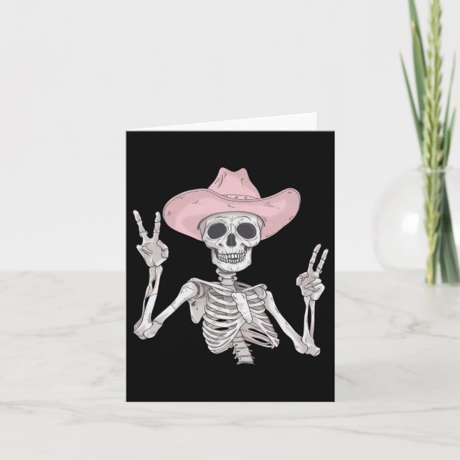 Peace Sign Cowboy Hat Western Mexicanisches Hallow Karte (Vorderseite)