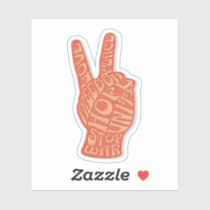 Peace sign Custom-Cut Vinyl Sticker