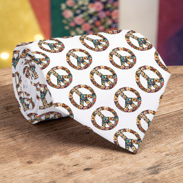Peace Sign Custom Necktie Tie Krawatte