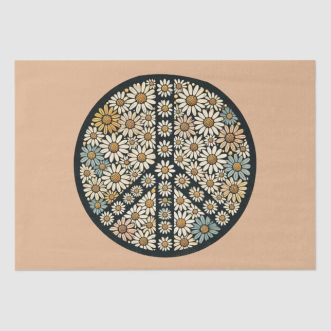 Peace Sign Daisies Seidenpapier (Vorderseite)