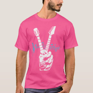 Peace Sign Electric Acoustic Gitarren Fingers T-Shirt