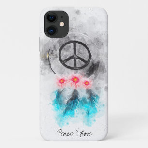 *~* Peace Sign Feathers Blume Boho Tribal Grunge Case-Mate iPhone Hülle