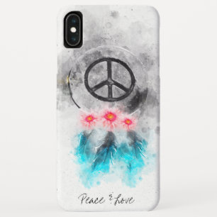 *~* Peace Sign Feathers Blume GrungeTribal Boho Case-Mate iPhone Hülle