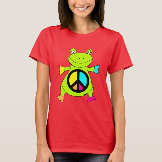 Peace Sign Frog T-Shirt (Vorderseite)