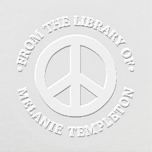 Peace Sign "From the library" Name Monogram