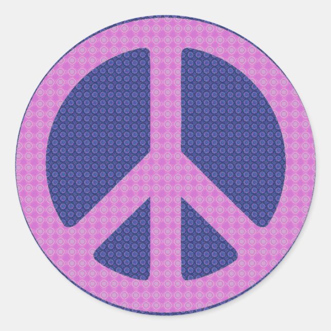 Peace Sign Groovy Runder Aufkleber (Vorderseite)