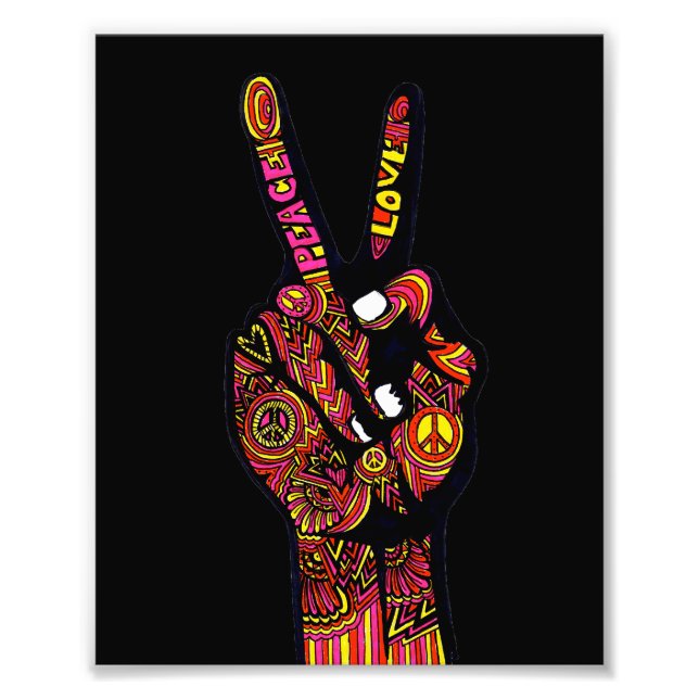 Peace Sign Hand Fotodruck (Vorne)