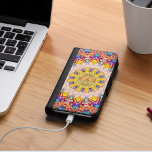 Peace Sign Happy Energy Colors Galaxy S4 Geldbeutel Hülle<br><div class="desc">Maßgeschneiderte Handy-Brieftasche Designs inspiriert durch die farbenfrohen Blume der Natur in geometrische mandala,  zentriert mit einem goldenen Friedenssymbol | von webgrrl.art</div>